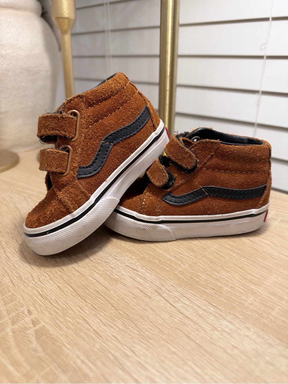 High top brown suede vans - toddler 4